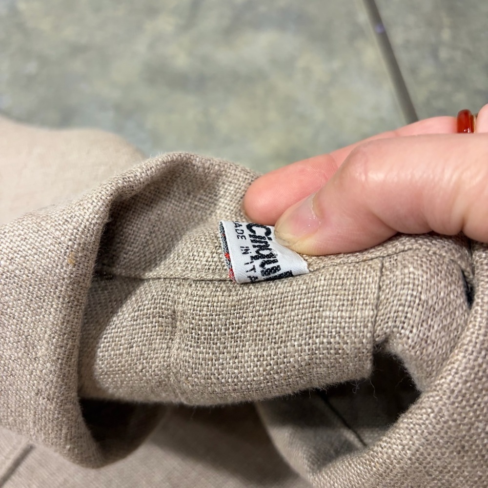 MenaCinque Button Up Blazer 100%Linen Made In Italy O/S Quiet Luxury Minimalist - Picture 10 of 14